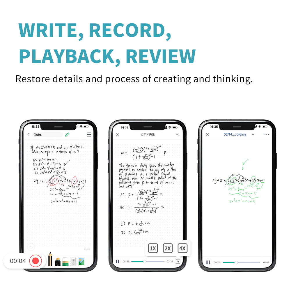 Write, Record, Playback, Review